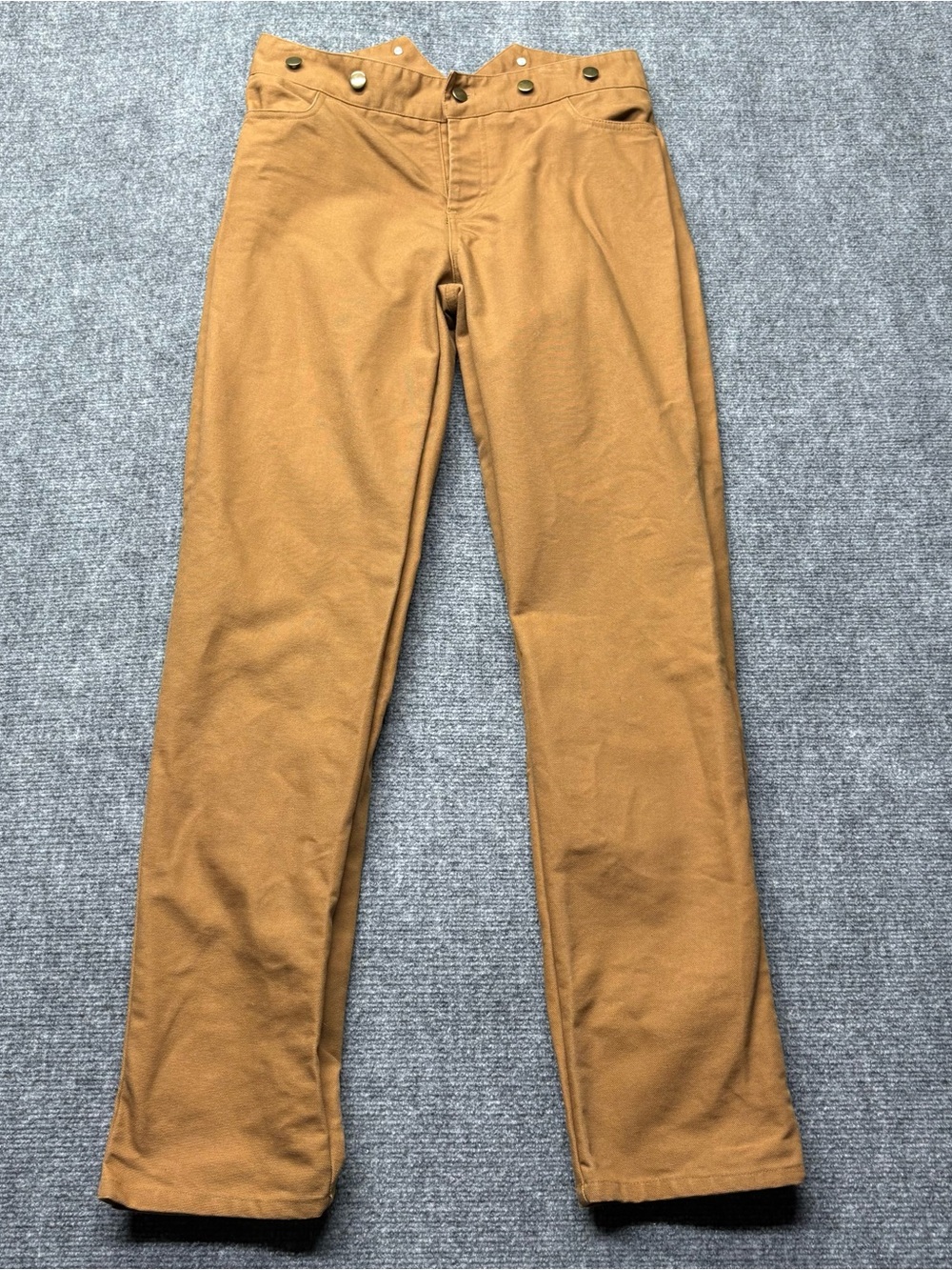 Frontier Classics Canvas Pants Womens 8 Brown Button Fly Ranch Rodeo Fishtail